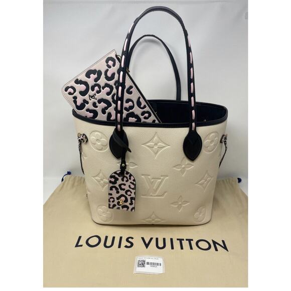 Louis Vuitton Neverfull Wild At Heart MM Ivory Leather - Picture 3 of 14